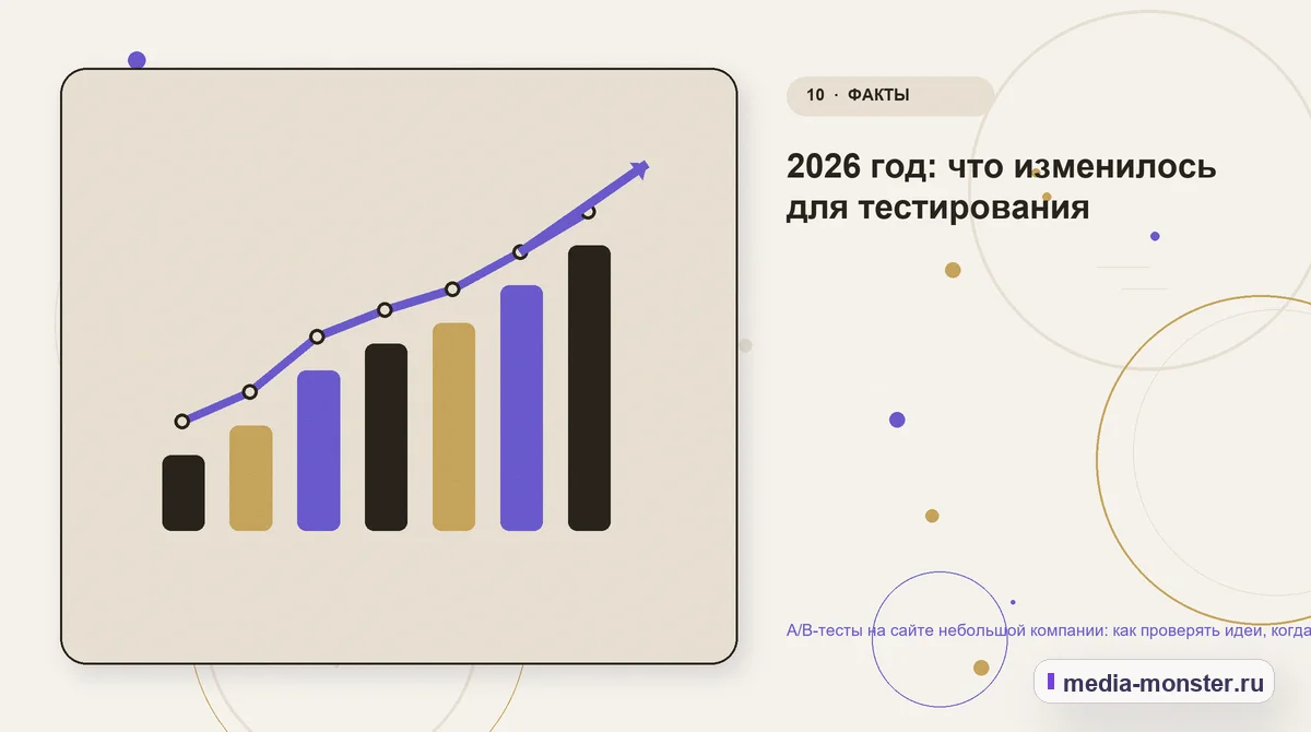 Итог и следующий шаг. 2026 год: что изменилось для тестирования: иллюстрация к статье «A/B-тесты на сайте небольшой компании: как проверять идеи, когда трафика мало»