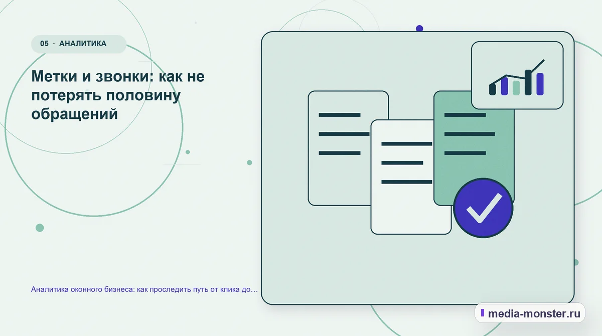 Изображение 5: Данные и доказательства — Аналитика оконного бизнеса: как проследить путь от клика до подписанного договора | Media Monster Данные и доказательства. Метки и звонки: как не потерять половину обращений: иллюстрация к статье «Аналитика оконного бизнеса: как проследить путь от клика до подписанного договора»