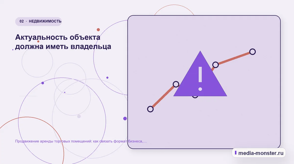 Продвижение аренды торговых помещений: как связать формат бизнеса, локацию и запись на просмотр — иллюстрация к разделу «Актуальность объекта должна иметь владельца»