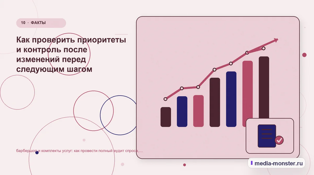 Изображение 10: Итог и следующий шаг — Барбершоп и комплекты услуг: аудит спроса и обработки обращений | Media Monster Итог и следующий шаг. Короткий маршрут для тех, у кого мало данных: иллюстрация к статье «Барбершоп и комплекты услуг: аудит спроса и обработки обращений»