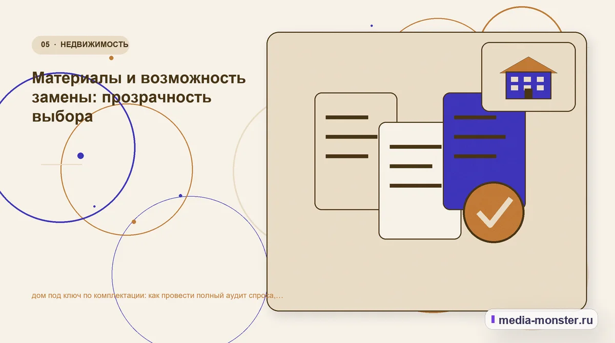 Данные и доказательства. Материалы и возможность замены: прозрачность выбора: иллюстрация к статье «дом под ключ по комплектации: как провести полный аудит спроса, страниц и обработки…