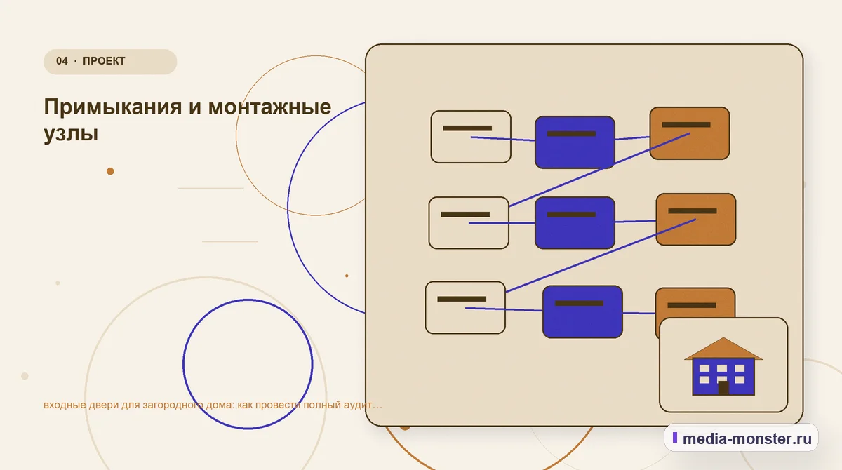 Структура решения. Примыкания и монтажные узлы: иллюстрация к статье «входные двери для загородного дома: как провести полный аудит спроса, страниц и обработки обращений»