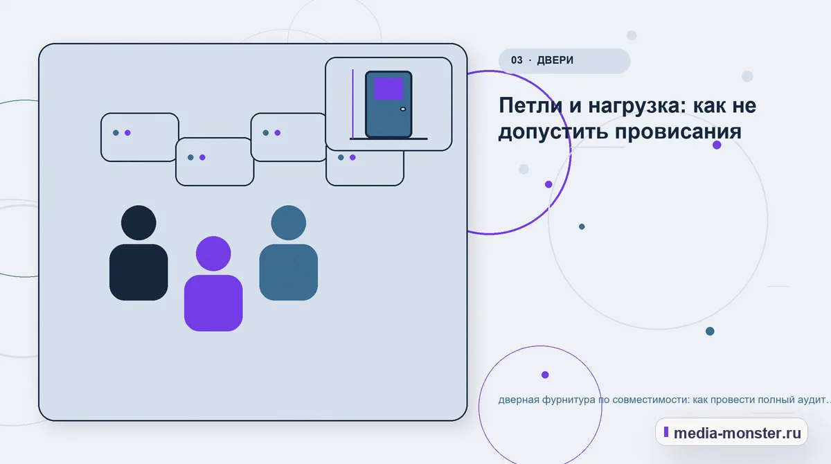 Изображение 3: Аудитория и сценарий выбора — Дверная фурнитура по совместимости: аудит спроса и обработки обращений | Media Monster Аудитория и сценарий выбора. Какие данные нужны до выбора дверной фурнитуры: иллюстрация к статье «Дверная фурнитура по совместимости: аудит спроса и обработки обращений»