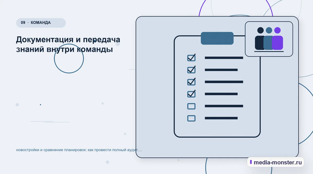 Изображение 9: Контрольные показатели — новостройки и сравнение планировок: как провести полный аудит спроса, страниц и обработки обращений | Media Monster Контрольные показатели. Документация и передача знаний внутри команды: иллюстрация к статье «новостройки и сравнение планировок: как провести полный аудит спроса, страниц и обработки…