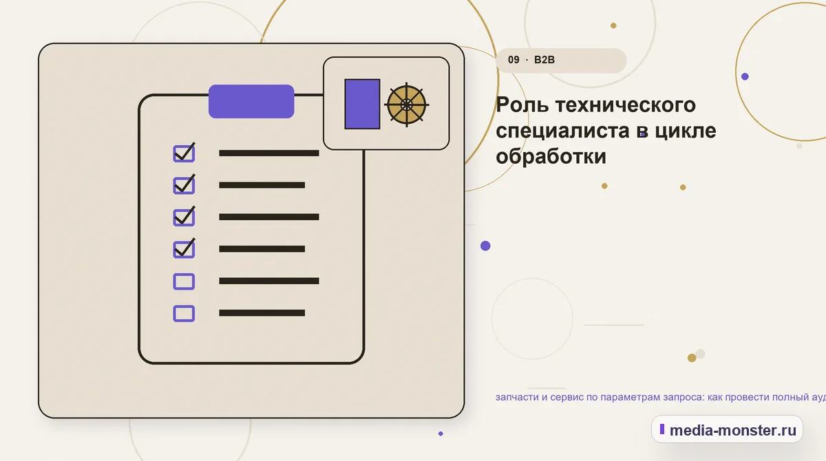 Изображение 9: Контрольные показатели — запчасти и сервис по параметрам запроса: как провести полный аудит спроса, страниц и обработки обращений | Media Monster Контрольные показатели. Роль технического специалиста в цикле обработки: иллюстрация к статье «запчасти и сервис по параметрам запроса: как провести полный аудит спроса, страниц и…