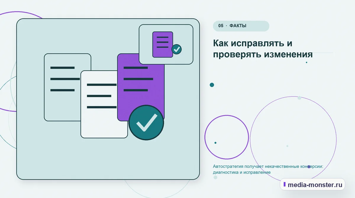 Изображение 5: Данные и доказательства — Автостратегия получает некачественные конверсии: диагностика и исправление | Media Monster Данные и доказательства. Как исправлять и проверять изменения: иллюстрация к статье «Автостратегия получает некачественные конверсии: диагностика и исправление»