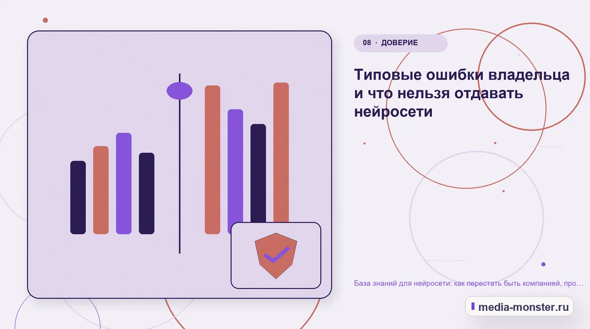 Изображение 8: Сравнение вариантов — База знаний для нейросети: как перестать быть компанией, про которую всё придумано | Media Monster Сравнение вариантов. Типовые ошибки владельца и что нельзя отдавать нейросети: иллюстрация к статье «База знаний для нейросети: как перестать быть компанией, про которую всё придумано»