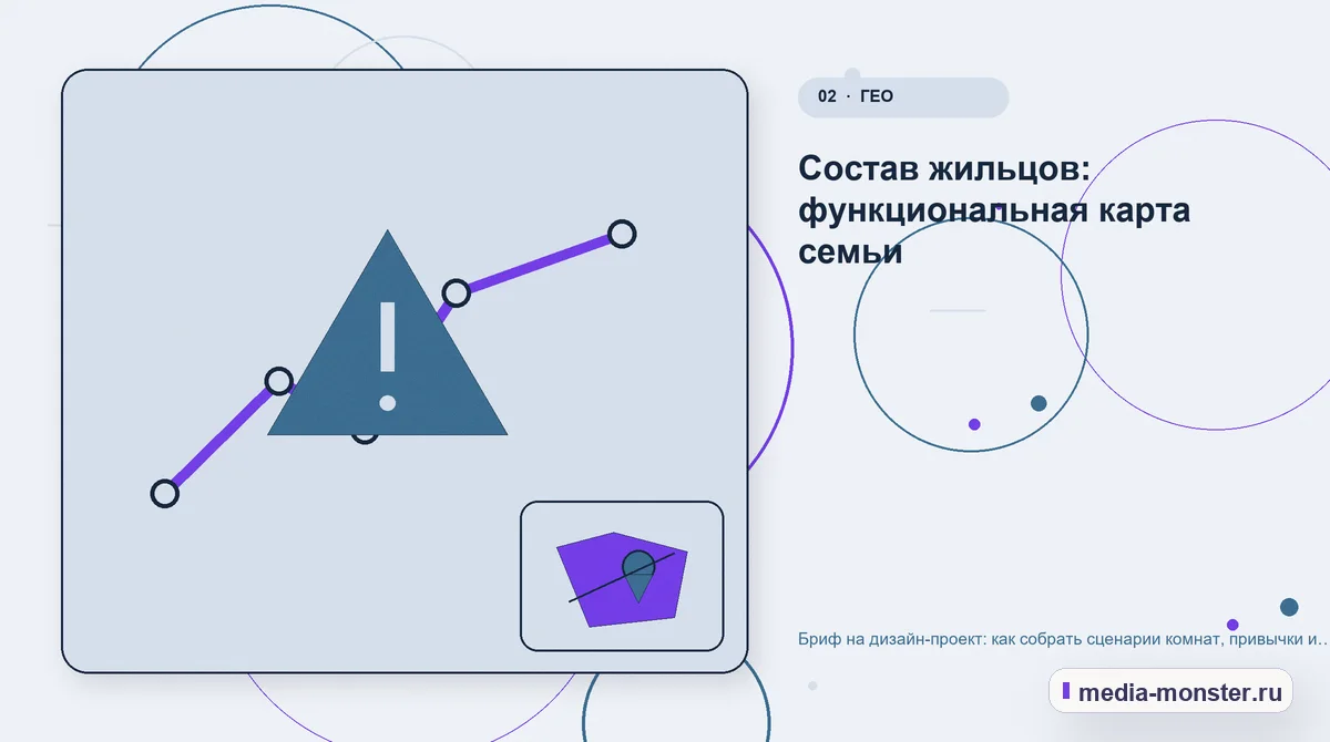 Изображение 2: Проблема и точка потери — Бриф на дизайн-проект: как собрать сценарии комнат, привычки и требования к хранению | Media Monster Проблема и точка потери. Состав жильцов: функциональная карта семьи: иллюстрация к статье «Бриф на дизайн-проект: как собрать сценарии комнат, привычки и требования к хранению»
