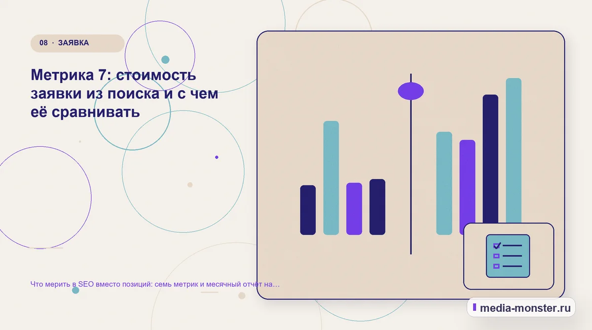 Сравнение вариантов. Метрика 7: стоимость заявки из поиска и с чем её сравнивать: иллюстрация к статье «Что мерить в SEO вместо позиций: семь метрик и месячный отчёт на одну страницу»
