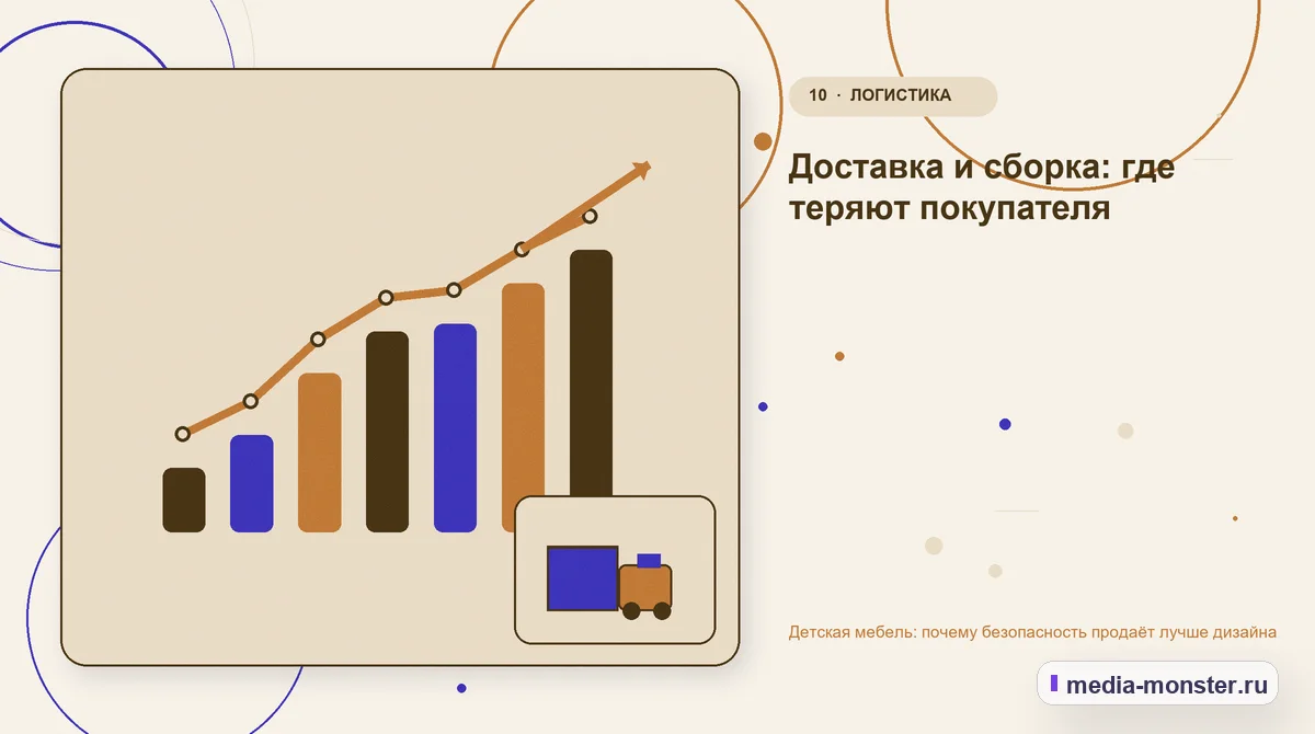 Изображение 10: Итог и следующий шаг — Детская мебель: почему безопасность продаёт лучше дизайна | Media Monster Итог и следующий шаг. Доставка и сборка: где теряют покупателя: иллюстрация к статье «Детская мебель: почему безопасность продаёт лучше дизайна»