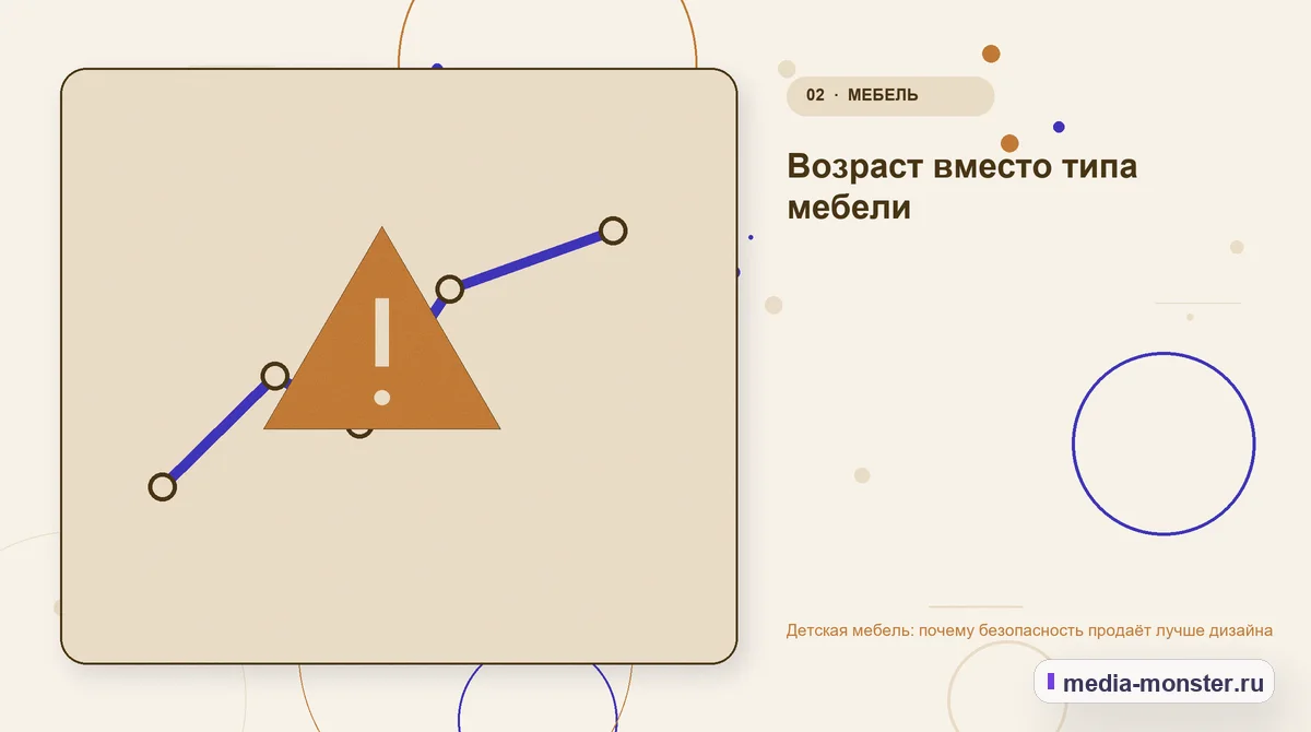 Детская мебель: почему безопасность продаёт лучше дизайна — иллюстрация к разделу «Возраст вместо типа мебели»