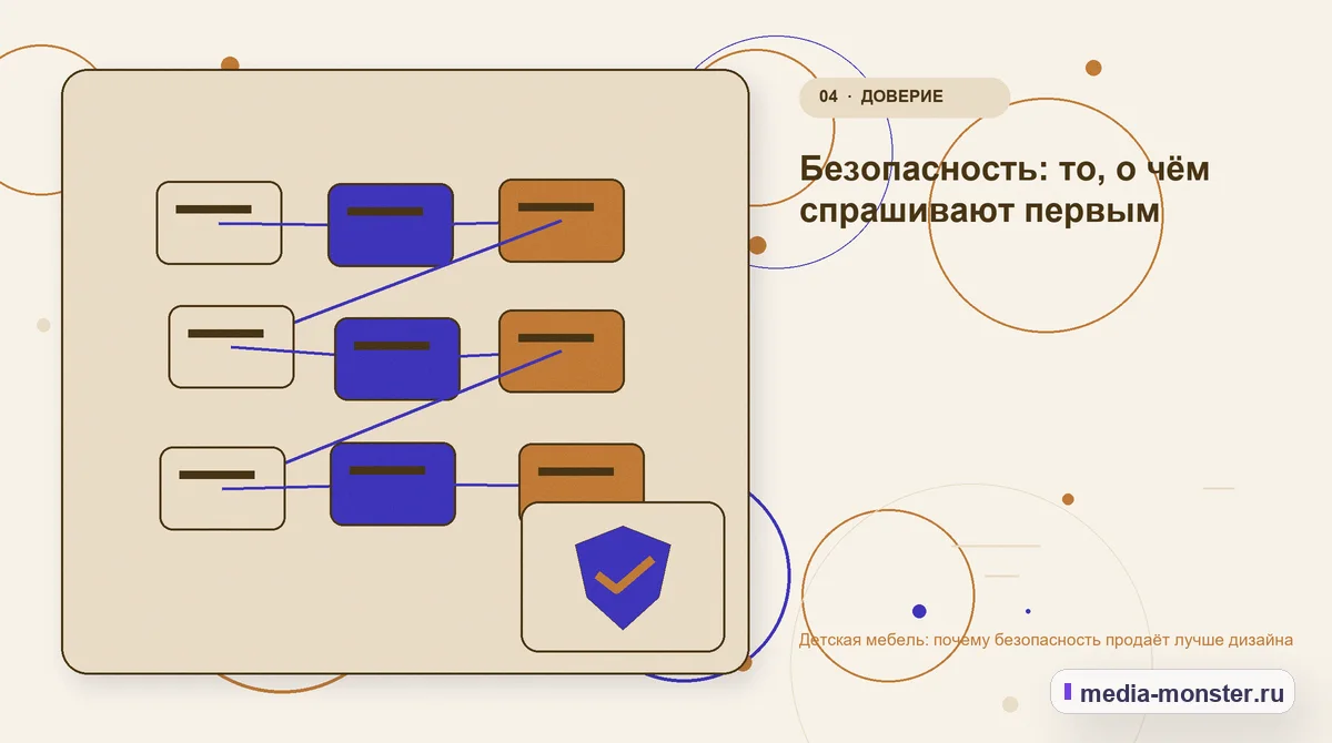 Изображение 4: Структура решения — Детская мебель: почему безопасность продаёт лучше дизайна | Media Monster Структура решения. Безопасность: то, о чём спрашивают первым: иллюстрация к статье «Детская мебель: почему безопасность продаёт лучше дизайна»