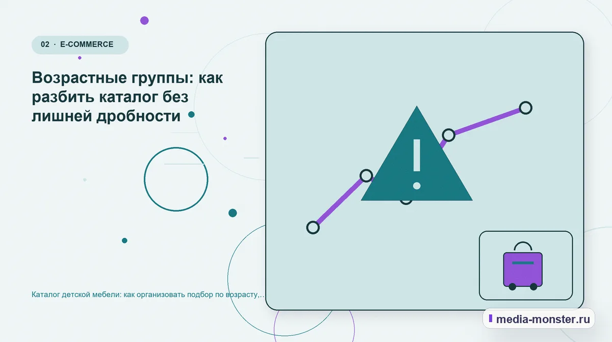 Изображение 2: Проблема и точка потери — Каталог детской мебели: как организовать подбор по возрасту, комнате и доступному месту | Media Monster Проблема и точка потери. Возрастные группы: как разбить каталог без лишней дробности: иллюстрация к статье «Каталог детской мебели: как организовать подбор по возрасту, комнате и…
