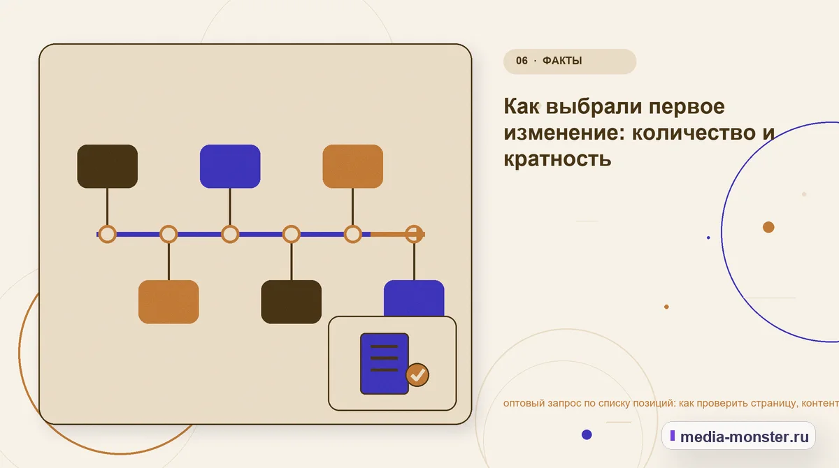 Последовательность работы. Как разложить проблему на проверяемые шаги: иллюстрация к статье «Как проверить страницу про оптовый запрос по списку позиций: содержание, ограничения и форма»