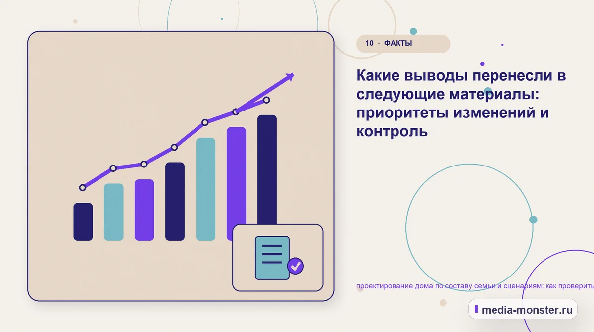 Итог и следующий шаг. Как зафиксировать результат проверки: иллюстрация к статье «Проектирование дома по составу семьи и сценариям: чек-лист проверки страницы, выбора и пути до обращения»