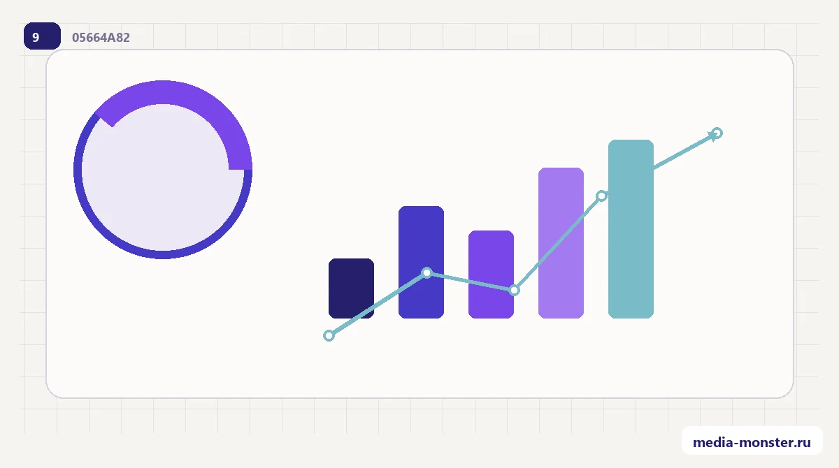Система аналитики и контрольные показатели — Шиномонтаж: фирменная абстрактная иллюстрация Media Monster
