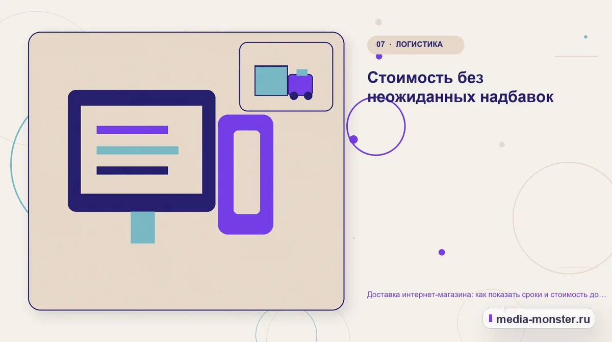 Каналы и точки контакта. Стоимость без неожиданных надбавок: иллюстрация к статье «Доставка интернет-магазина: как показать сроки и стоимость до оформления заказа»