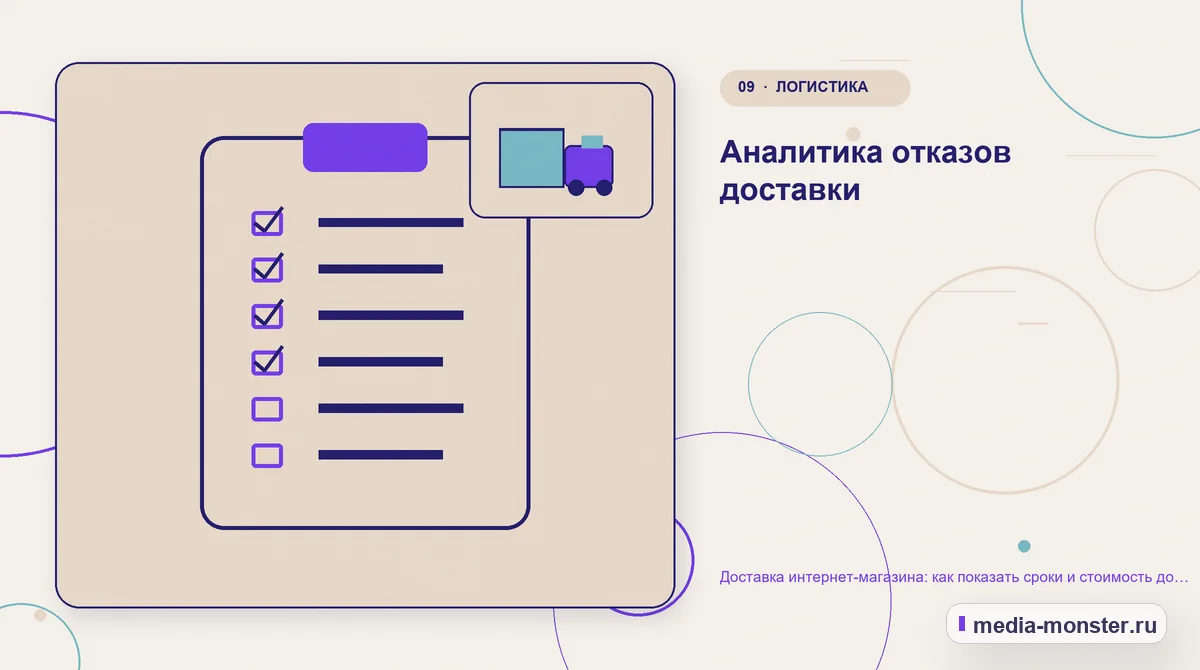 Контрольные показатели. Аналитика отказов доставки: иллюстрация к статье «Доставка интернет-магазина: как показать сроки и стоимость до оформления заказа»