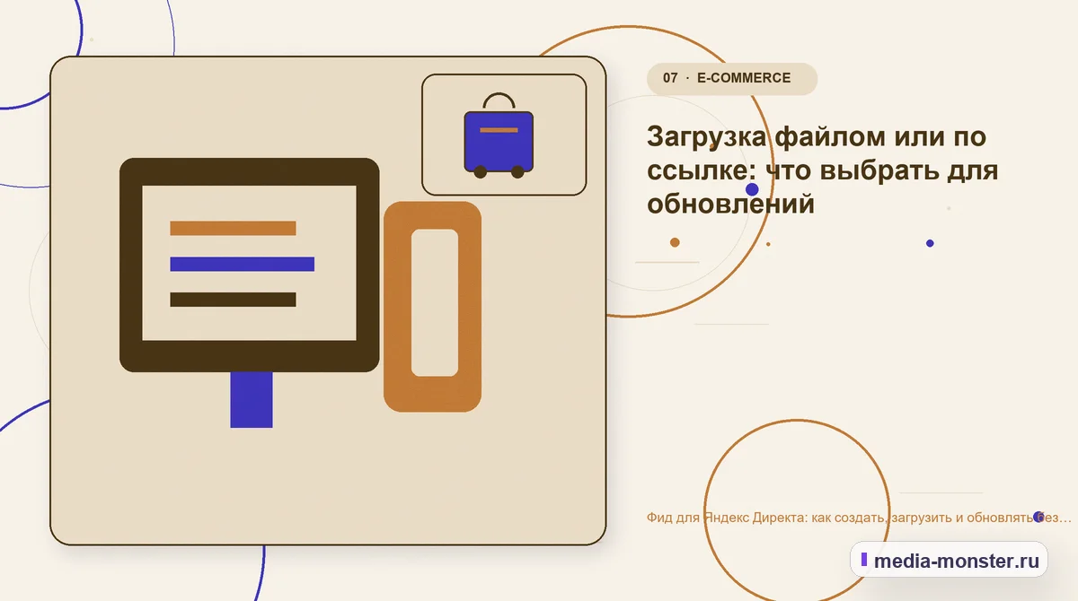 Каналы и точки контакта. Загрузка файлом или по ссылке: что выбрать для обновлений: иллюстрация к статье «Фид для Яндекс Директа: как создать, загрузить и обновлять без ручных ошибок»