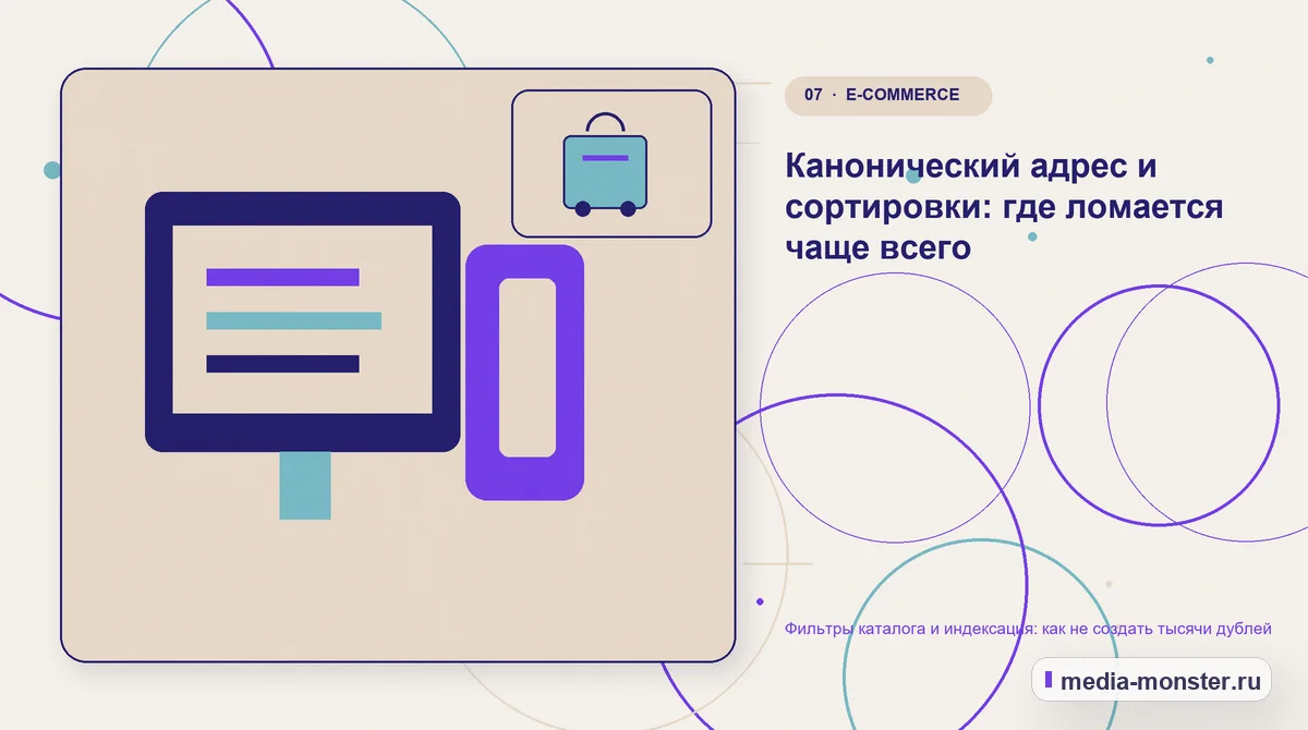 Каналы и точки контакта. Канонический адрес и сортировки: где ломается чаще всего: иллюстрация к статье «Фильтры каталога и индексация: как не создать тысячи дублей»