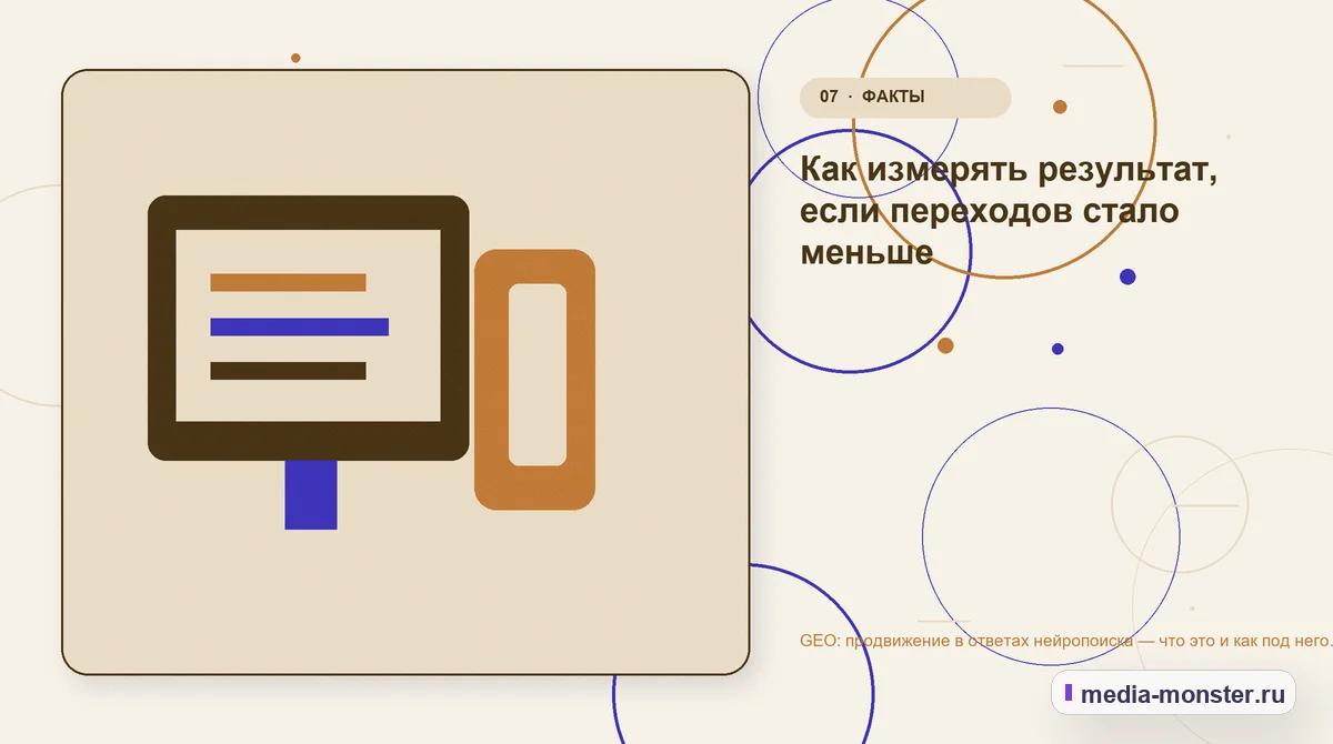 Изображение 7: Каналы и точки контакта — GEO: продвижение в ответах нейропоиска — что это и как под него работать | Media Monster Каналы и точки контакта. Как измерять результат, если переходов стало меньше: иллюстрация к статье «GEO: продвижение в ответах нейропоиска — что это и как под него работать»