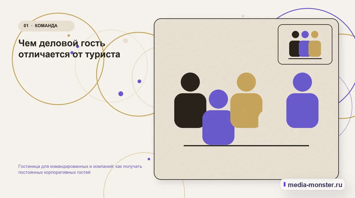 Ключевая тема материала. Чем деловой гость отличается от туриста: иллюстрация к статье «Гостиница для командированных и компаний: как получать постоянных корпоративных гостей»