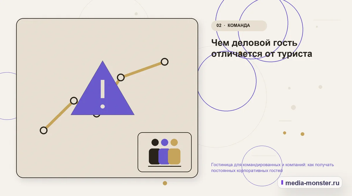 Проблема и точка потери. Чем деловой гость отличается от туриста: иллюстрация к статье «Гостиница для командированных и компаний: как получать постоянных корпоративных гостей»