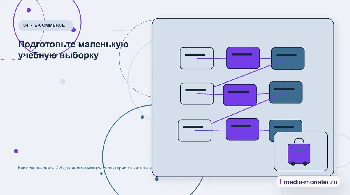 Структура решения. Подготовьте маленькую учебную выборку: иллюстрация к статье «Как использовать ИИ для нормализации характеристик каталога»