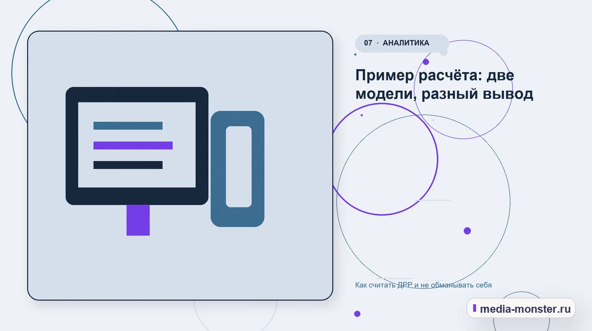 Как считать ДРР и не обманывать себя — иллюстрация к разделу «Пример расчёта: две модели, разный вывод»