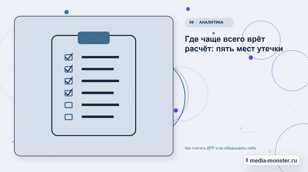 Как считать ДРР и не обманывать себя — иллюстрация к разделу «Где чаще всего врёт расчёт: пять мест утечки»