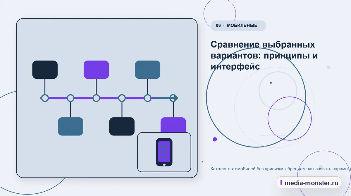 Изображение 6: Последовательность работы — Каталог автомобилей без привязки к брендам: как связать параметры, сравнение и запись | Media Monster Последовательность работы. Сравнение выбранных вариантов: принципы и интерфейс: иллюстрация к статье «Каталог автомобилей без привязки к брендам: как связать параметры, сравнение и запись»