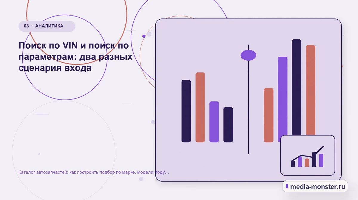 Сравнение вариантов. Поиск по VIN и поиск по параметрам: два разных сценария входа: иллюстрация к статье «Каталог автозапчастей: как построить подбор по марке, модели, году и двигателю»
