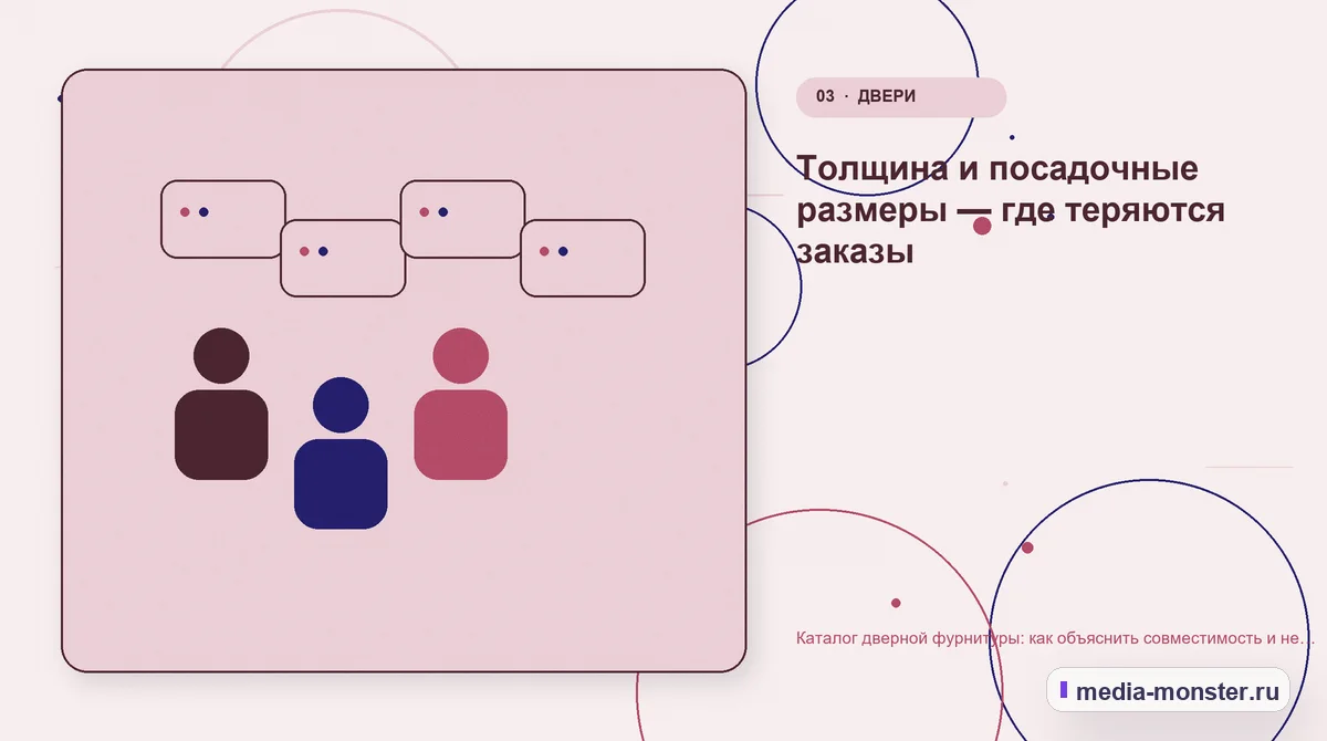 Каталог дверной фурнитуры: как объяснить совместимость и не заставлять покупателя угадывать — иллюстрация к разделу «Толщина и посадочные размеры — где теряются заказы»