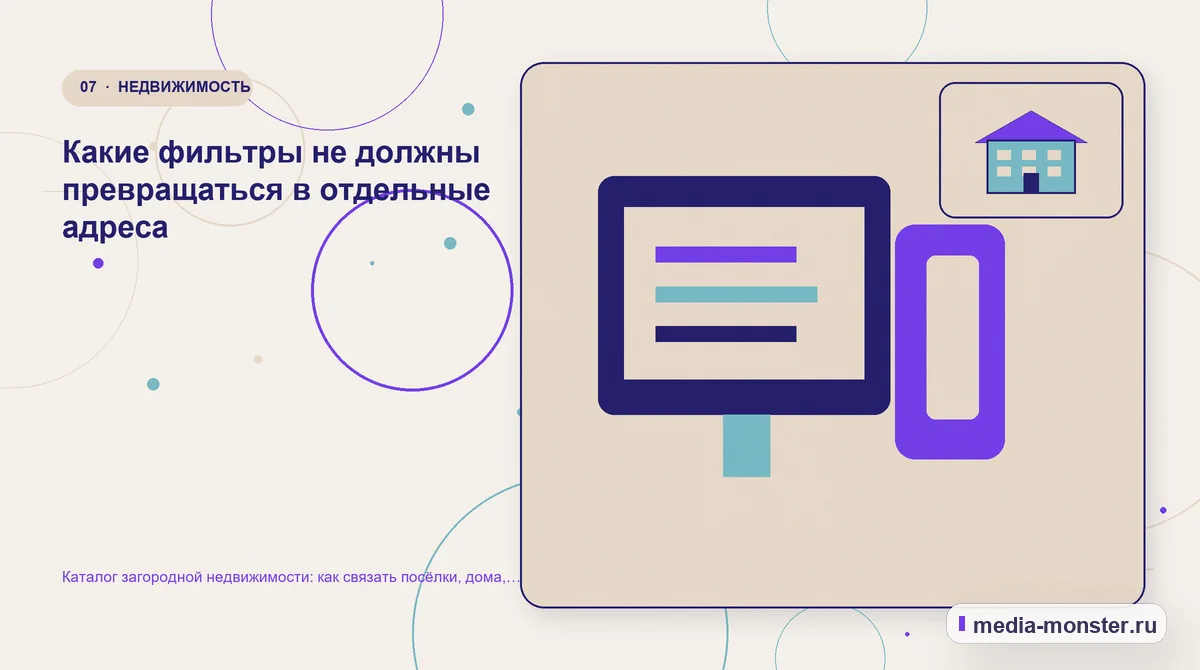 Изображение 7: Каналы и точки контакта — Каталог загородной недвижимости: как связать посёлки, дома, участки и реальные фильтры выбора | Media Monster Каналы и точки контакта. Какие фильтры не должны превращаться в отдельные адреса: иллюстрация к статье «Каталог загородной недвижимости: как связать посёлки, дома, участки и реальные…