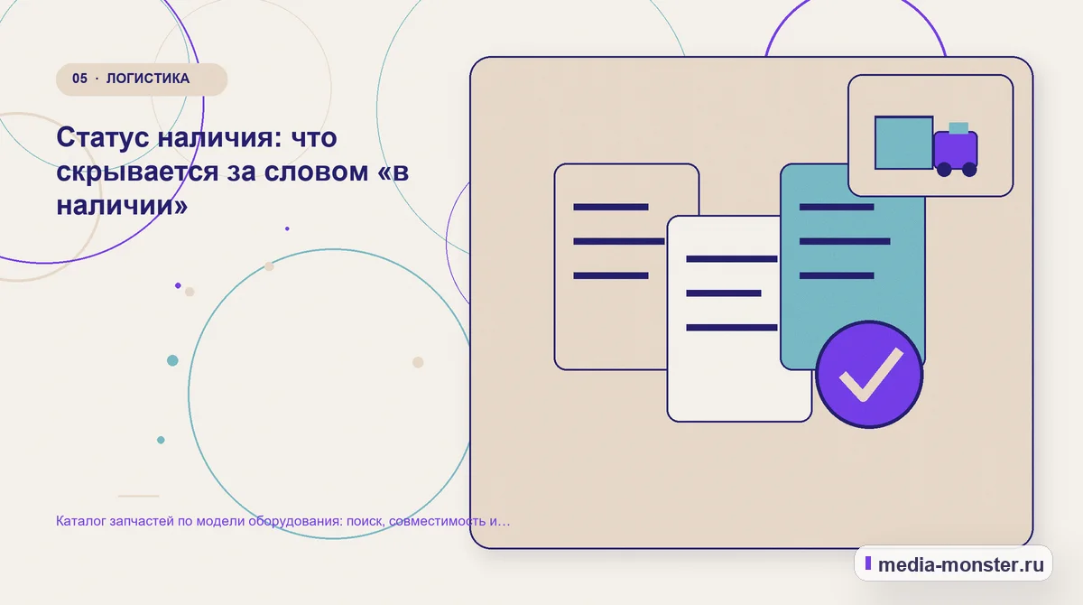Изображение 5: Данные и доказательства — Каталог запчастей по модели оборудования: поиск, совместимость и запрос аналога | Media Monster Данные и доказательства. Статус наличия: что скрывается за словом «в наличии»: иллюстрация к статье «Каталог запчастей по модели оборудования: поиск, совместимость и запрос аналога»