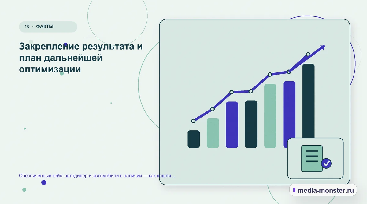 Итог и следующий шаг. Что можно перенести на другие страницы: иллюстрация к статье «Кейс о теме «автодилер и автомобили в наличии»: что исправили на странице и в заявке»