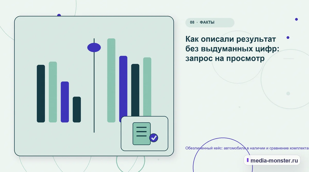 Изображение 8: Сравнение вариантов — Кейс: Автомобили в наличии и сравнение комплектаций — как нашли разрыв между страницей и обращением | Media Monster Сравнение вариантов. Повторная проверка без выдуманных цифр: иллюстрация к статье «Кейс: Автомобили в наличии и сравнение комплектаций — как нашли разрыв между страницей и обращением»