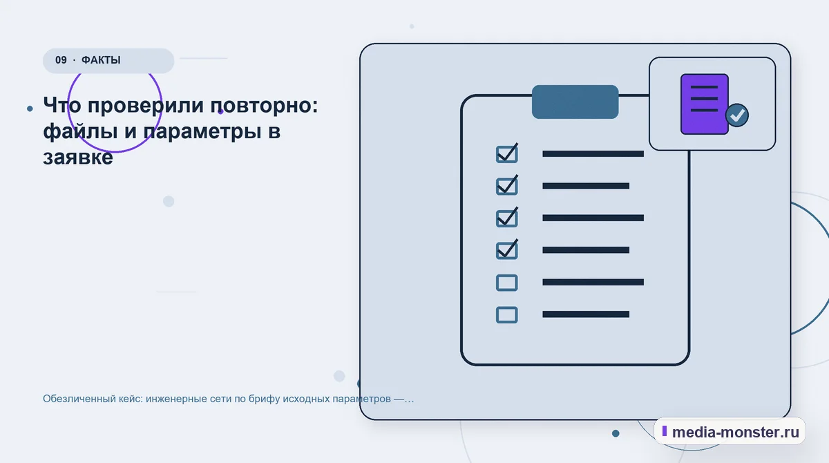 Изображение 9: Контрольные показатели — Кейс о теме «инженерные сети по брифу исходных параметров»: что исправили на странице и в заявке | Media Monster Контрольные показатели. Как проверить результат без выдуманных цифр: иллюстрация к статье «Кейс о теме «инженерные сети по брифу исходных параметров»: что исправили на странице и в заявке»