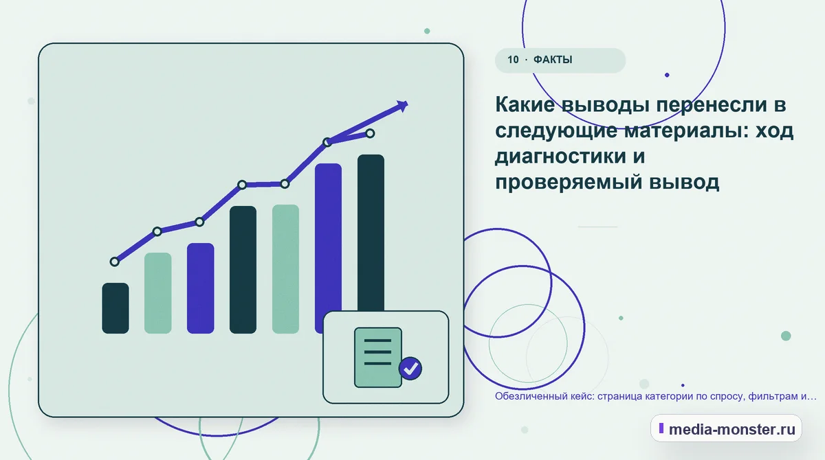 Итог и следующий шаг. Что из этого можно перенести в другие проекты: иллюстрация к статье «Разбор проекта по теме «страница категории по спросу, фильтрам и контенту»: где терялся путь до…
