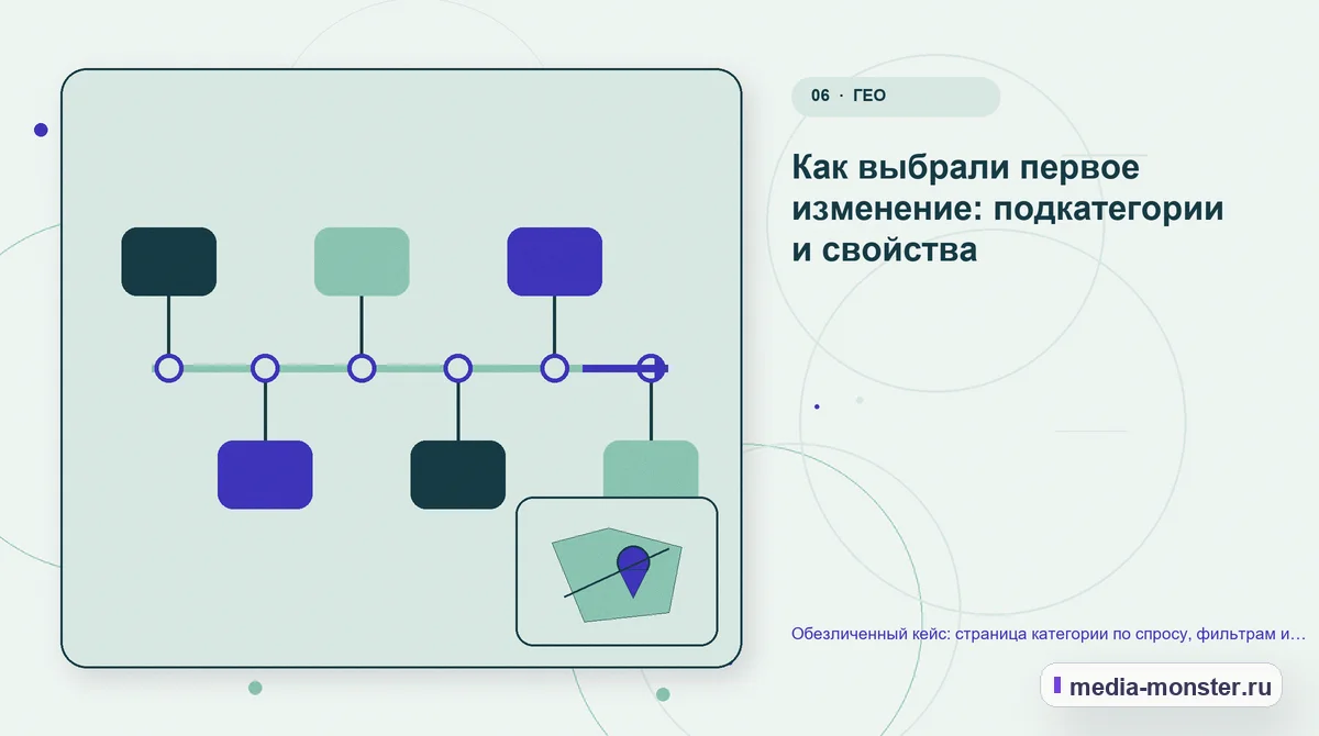 Изображение 6: Последовательность работы — Разбор проекта по теме «страница категории по спросу, фильтрам и контенту»: где терялся путь до обращения | Media Monster Последовательность работы. Что изменили в содержании и структуре: иллюстрация к статье «Разбор проекта по теме «страница категории по спросу, фильтрам и контенту»: где терялся путь до…