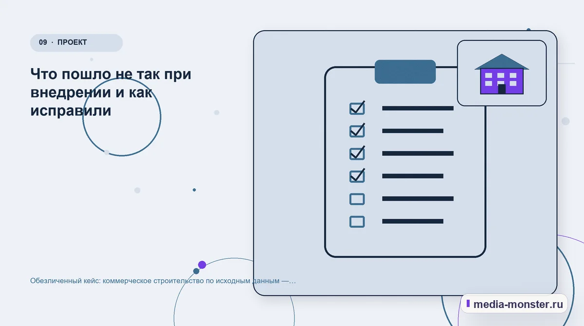 Изображение 9: Контрольные показатели — Разбор проекта по теме «коммерческое строительство по исходным данным»: где терялся путь до обращения | Media Monster Контрольные показатели. Как проверить результат без выдуманных цифр: иллюстрация к статье «Разбор проекта по теме «коммерческое строительство по исходным данным»: где терялся путь до…