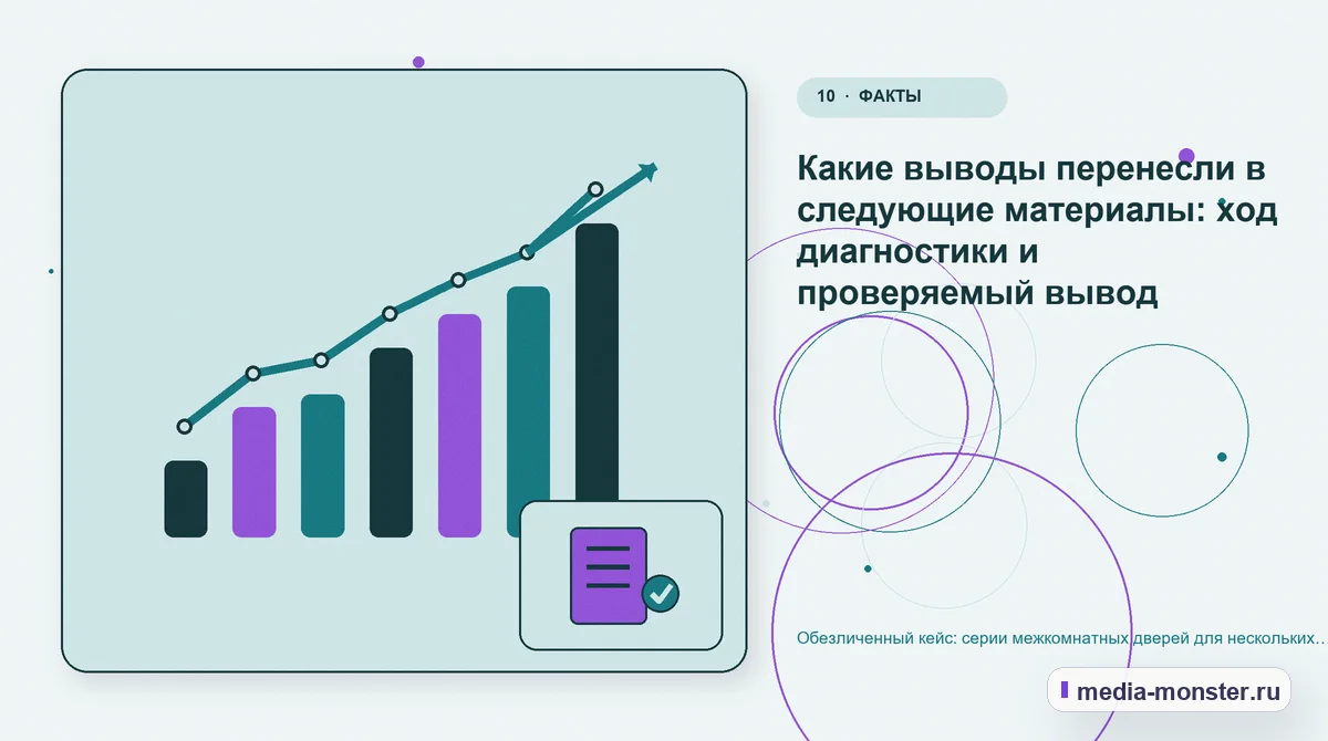 Изображение 10: Итог и следующий шаг — Кейс о теме «серии межкомнатных дверей для нескольких помещений»: что исправили на странице и в заявке | Media Monster Итог и следующий шаг. Что можно перенести на другие страницы: иллюстрация к статье «Кейс о теме «серии межкомнатных дверей для нескольких помещений»: что исправили на странице и в заявке»