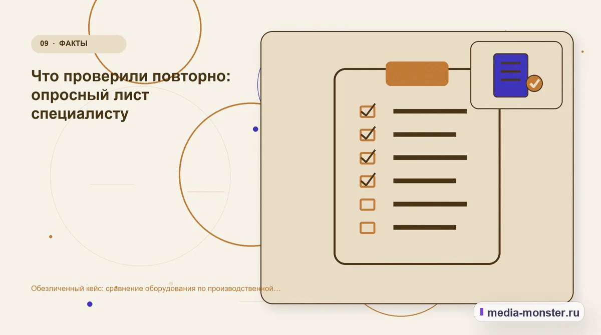 Контрольные показатели. Как проверить результат без выдуманных цифр: иллюстрация к статье «Кейс: Сравнение оборудования по производственной операции. Как нашли разрыв между страницей и…