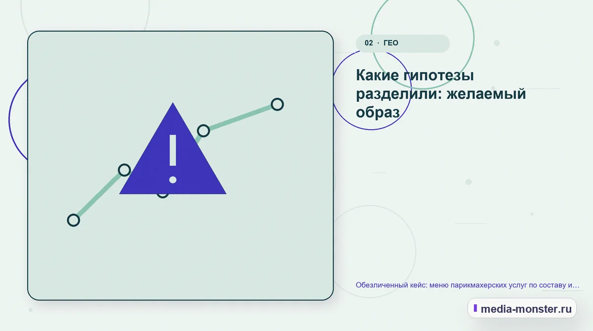 Проблема и точка потери. Какие гипотезы разделили: желаемый образ: иллюстрация к статье «Обезличенный кейс: меню парикмахерских услуг по составу и длительности — как нашли разрыв и…