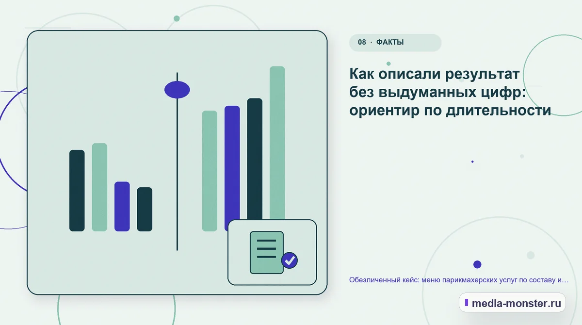 Сравнение вариантов. Как проверить результат без выдуманных цифр: иллюстрация к статье «Кейс: Меню парикмахерских услуг по составу и длительности. Как нашли разрыв между страницей и…