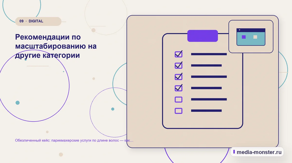 Изображение 9: Контрольные показатели — Разбор проекта по теме «парикмахерские услуги по длине волос»: где терялся путь до обращения | Media Monster Контрольные показатели. Как проверить результат без выдуманных цифр: иллюстрация к статье «Разбор проекта по теме «парикмахерские услуги по длине волос»: где терялся путь до обращения»