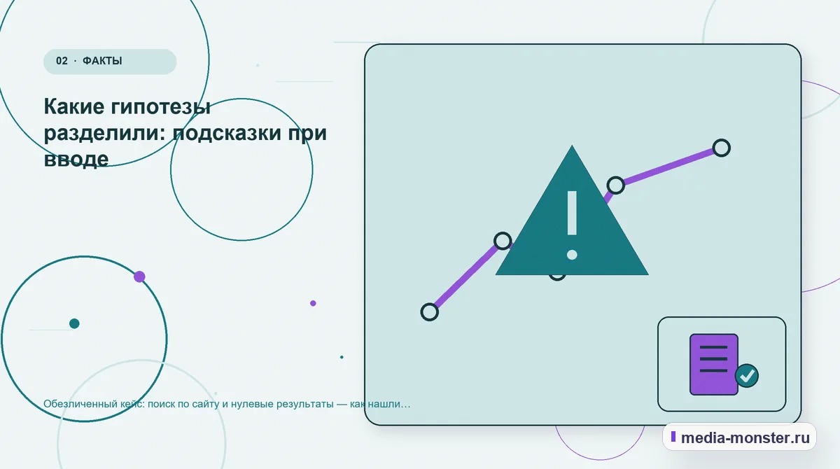 Изображение 2: Проблема и точка потери — Кейс: Поиск по сайту и нулевые результаты. Как нашли разрыв между страницей и обращением | Media Monster Проблема и точка потери. Что посетитель должен понять до обращения: иллюстрация к статье «Кейс: Поиск по сайту и нулевые результаты. Как нашли разрыв между страницей и обращением»