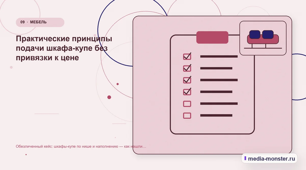 Изображение 9: Контрольные показатели — Кейс: Шкафы-купе по нише и наполнению. Как нашли разрыв между страницей и обращением | Media Monster Контрольные показатели. Как проверить результат без выдуманных цифр: иллюстрация к статье «Кейс: Шкафы-купе по нише и наполнению. Как нашли разрыв между страницей и обращением»