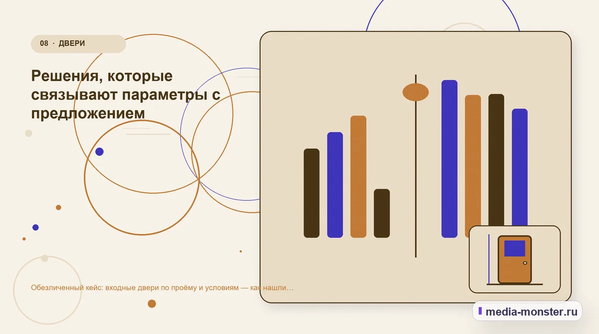 Изображение 8: Сравнение вариантов — Кейс: Входные двери по проёму и условиям. Как нашли разрыв между страницей и обращением | Media Monster Сравнение вариантов. Как проверить результат без выдуманных цифр: иллюстрация к статье «Кейс: Входные двери по проёму и условиям. Как нашли разрыв между страницей и обращением»