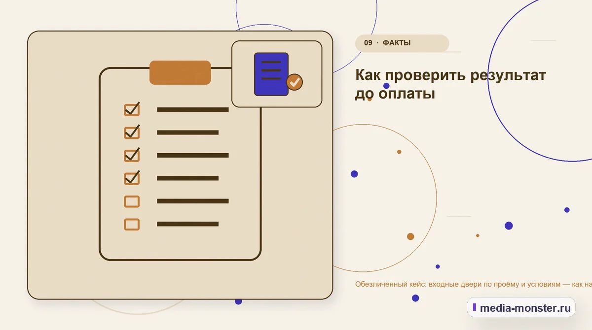 Контрольные показатели. Как проверить результат без выдуманных цифр: иллюстрация к статье «Кейс: Входные двери по проёму и условиям. Как нашли разрыв между страницей и обращением»